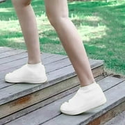 Neorosiri Reusable Waterproof Shoe Covers- Non-Slip Overshoes with Anti-Fatigue TPE Sole, All-Weather Rain/Snow/Mud Guards for Hiking, Commuting \u0026 Outdoor Work (White)